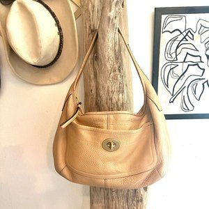Authentic Coach Large Ergo Natural Tan Pebble Grain Leather Hobo Bag